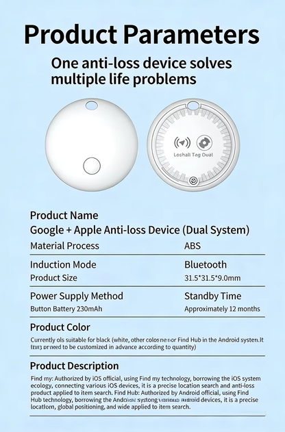 Apple iOS & Android Dual System Find My Smart Tag